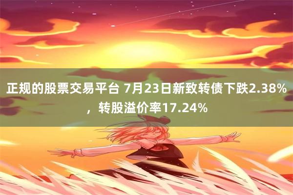 正规的股票交易平台 7月23日新致转债下跌2.38%，转股溢价率17.24%