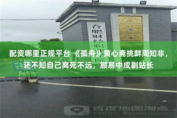 配资哪里正规平台 《孤舟》黄心斋挑衅周知非，还不知自己离死不远，顾易中成副站长