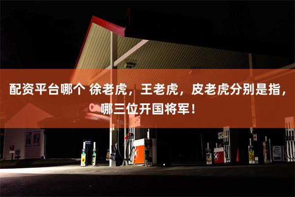 配资平台哪个 徐老虎，王老虎，皮老虎分别是指，哪三位开国将军！