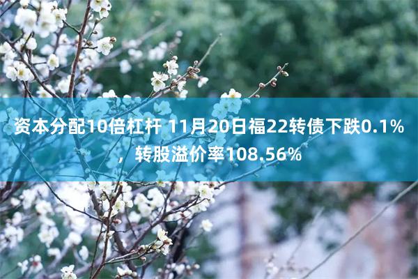 资本分配10倍杠杆 11月20日福22转债下跌0.1%，转股溢价率108.56%