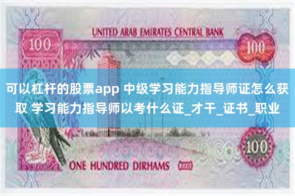 可以杠杆的股票app 中级学习能力指导师证怎么获取 学习能力指导师以考什么证_才干_证书_职业